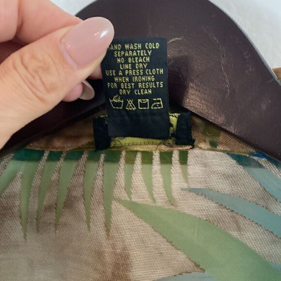 Vintage Womens Sheer Tropical Palm Print Jacket - Picture 8 of 11